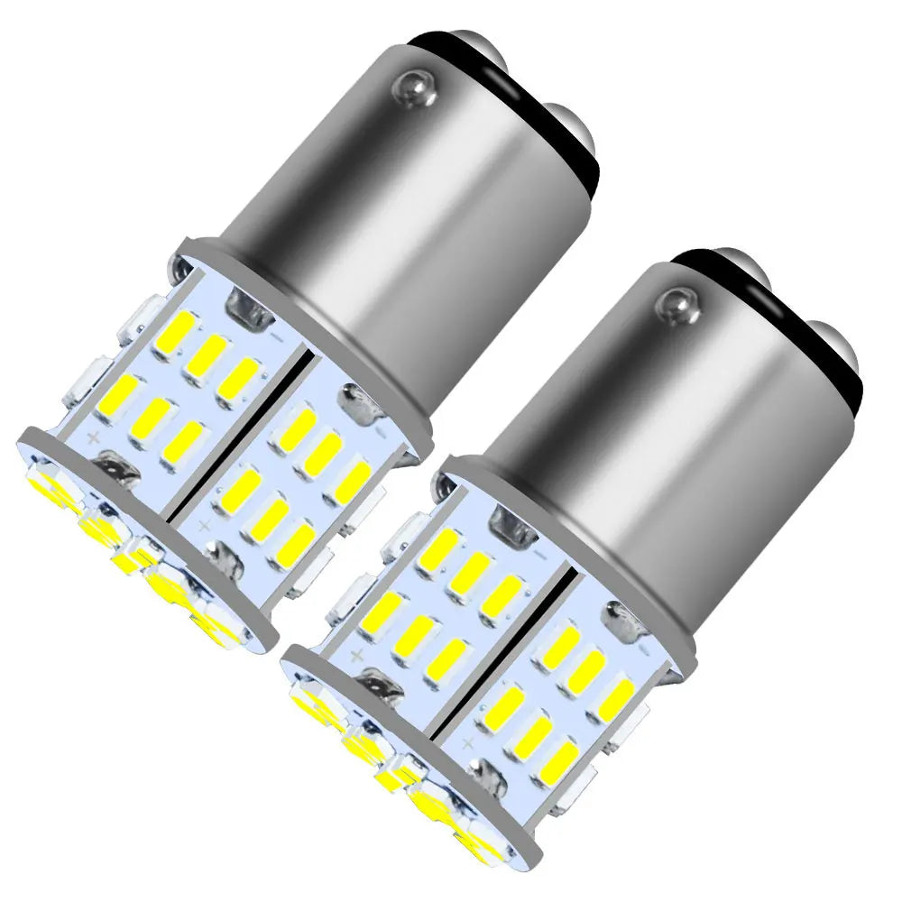 2PCS Ultra Bright LED Brake Stop Reversing 1156 BA15S P21W S25 G18 1157 BAY15D P21/7W 12V Plug and Play Car Lights Turn Signals