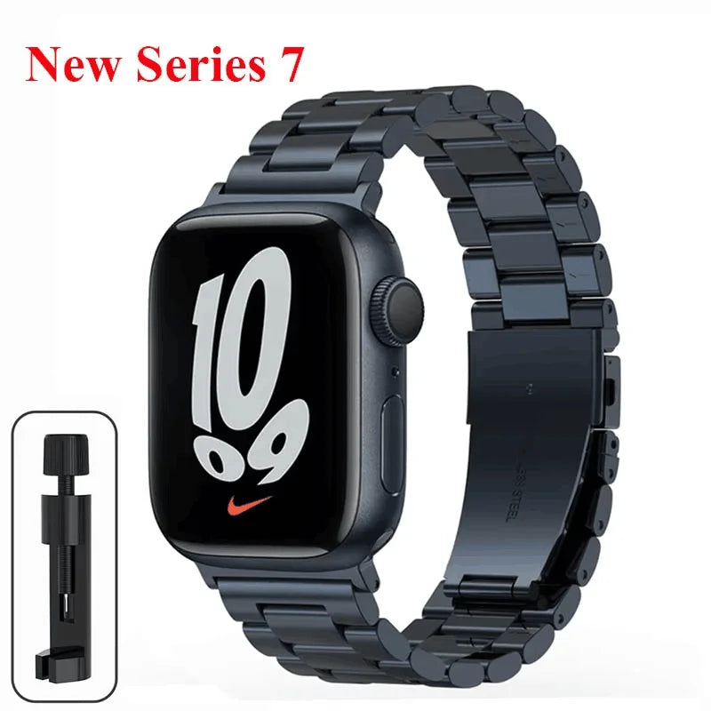 Stainless Steel Strap For Apple Watch Band 45mm Ultra 49mm 41mm 40mm 44mm Strap Metal Bracelet For Iwatch Series 9 10 46mm 42mm
