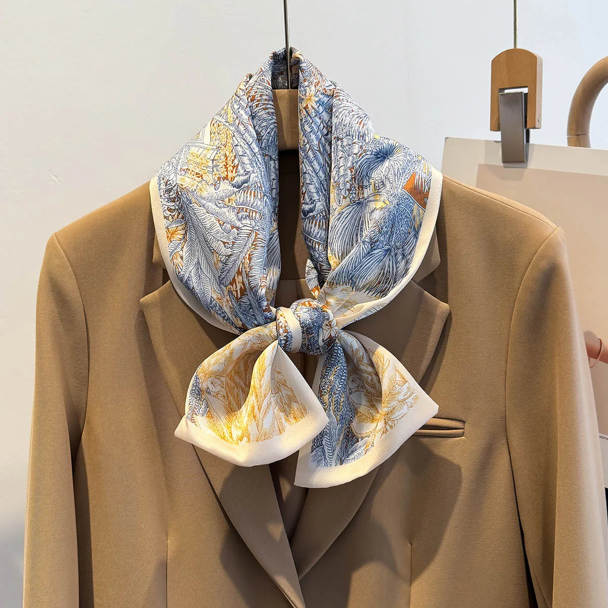 Floral Print 12*145cm Long Ribbon Silk Scarf Women Neck Scarves Headband Female Skinny Neckerchief Hair Band Neck Tie Bag Ribbon