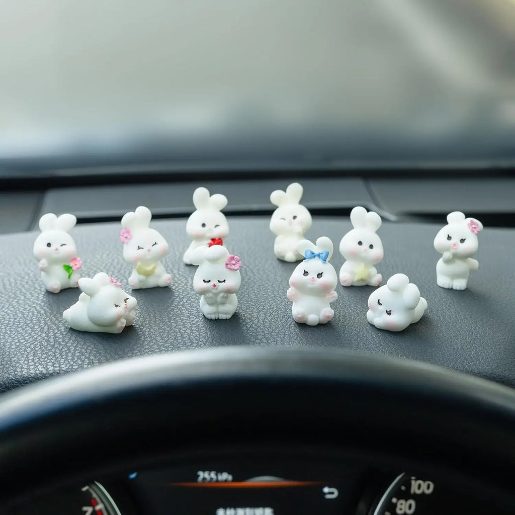 Cute Mini Animal Car Dashboard Accessories Fun Animal Car Rear View Mirror Decor Interior Ornaments Fairy Garden Home Car Gifts