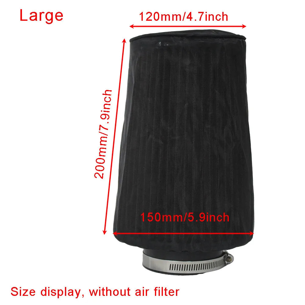 Universal Cone Air Filter Protective Cover Waterproof Oilproof Dustproof for Car High Flow Cold Air Intake Filters