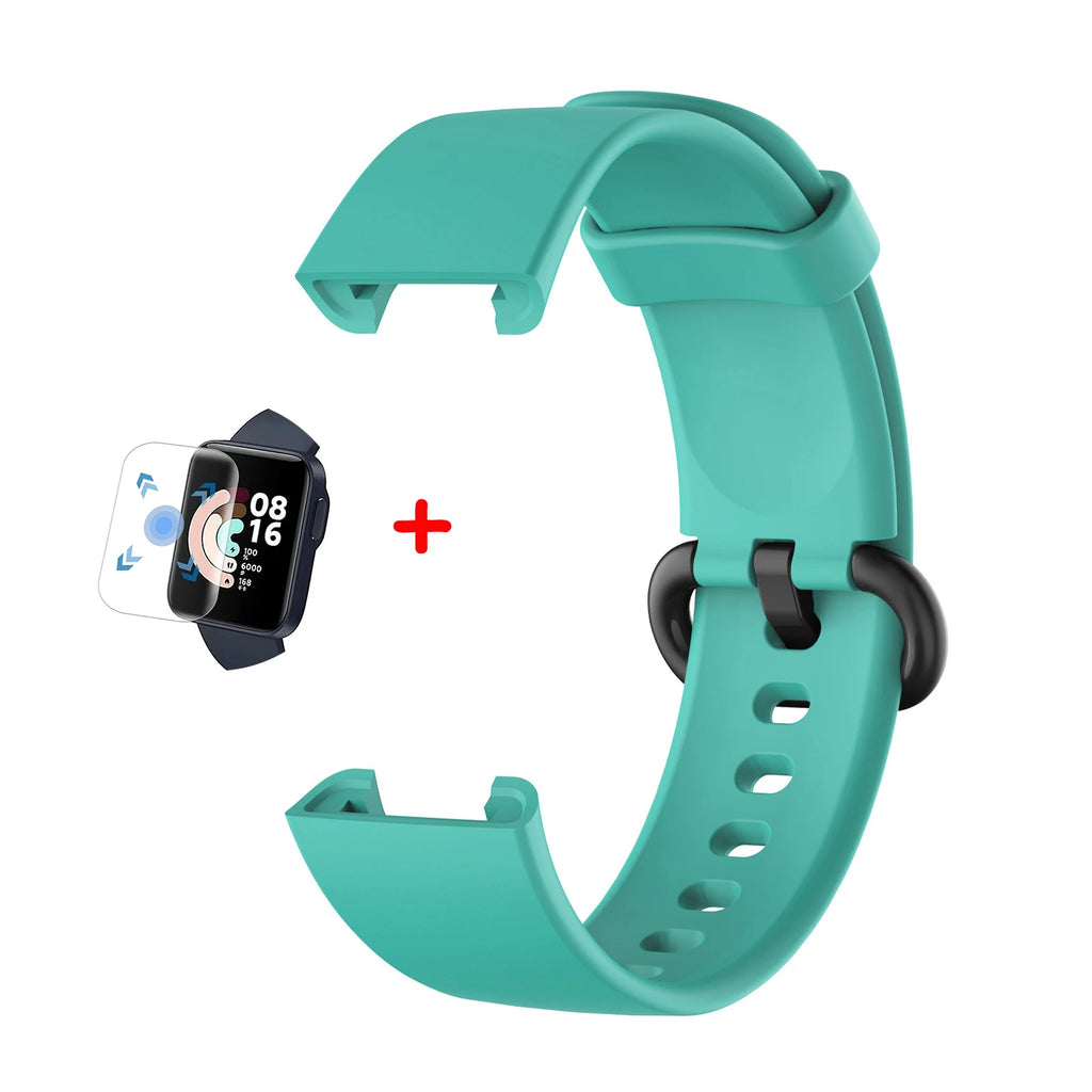Silicone Straps for Redmi Watch 2 Lite Poco Watch Replacement watchband Bracelet for Xiaomi Watch Lite With Screen Protector