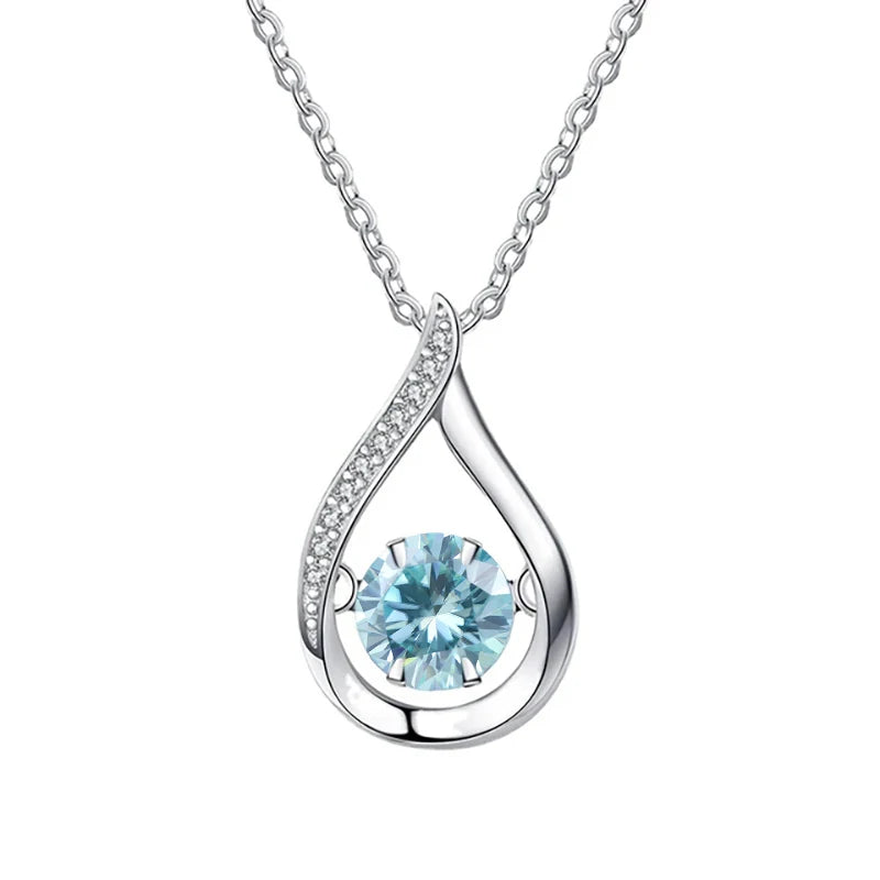 VVS1 D Color Moissanite Necklace For Women Fine Jewelry 925 Sterling Sliver Chain Plated 18k White Gold