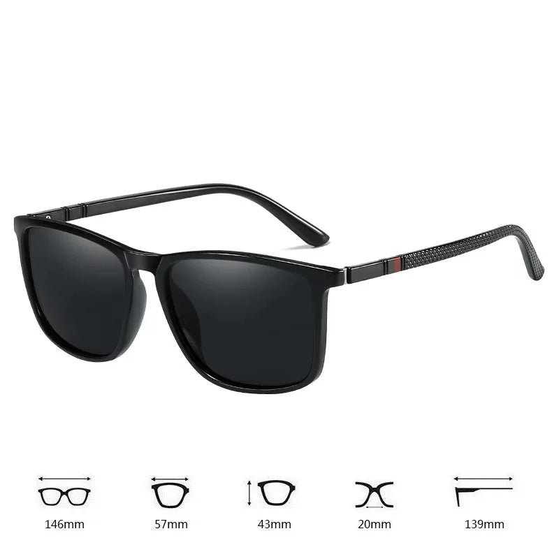 Luxury Square Vintage Polarized Windproof Cycling Sunglasses UV400 Male Eyewear Men Women Fashion Travel Driving Fishing Glasses