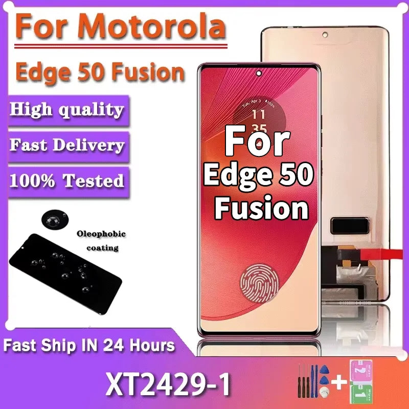 6.7"AMOLED LCD For Motorola Edge 50 Fusion LCD Display Touch Screen Digitizer For Moto Edge 50 Fusion Display