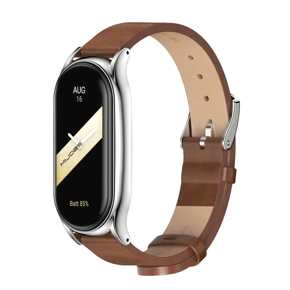 For Mi Band 10 9 8 7 6 5 Strap Silicone Wristband for Mi Band 9 Leather Strap For Mi band 8 Bracelet MiBand Metal Wristbands
