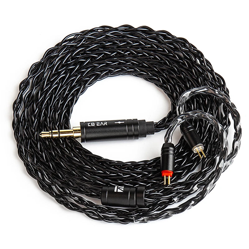 KBEAR ST12 8 Core HiFi Earphone 4N OFC Silver-Plated Upgraded Cable 3.5/4.4mm MMCX/0.78mm 2Pin for Lark Rosefinch KS1
