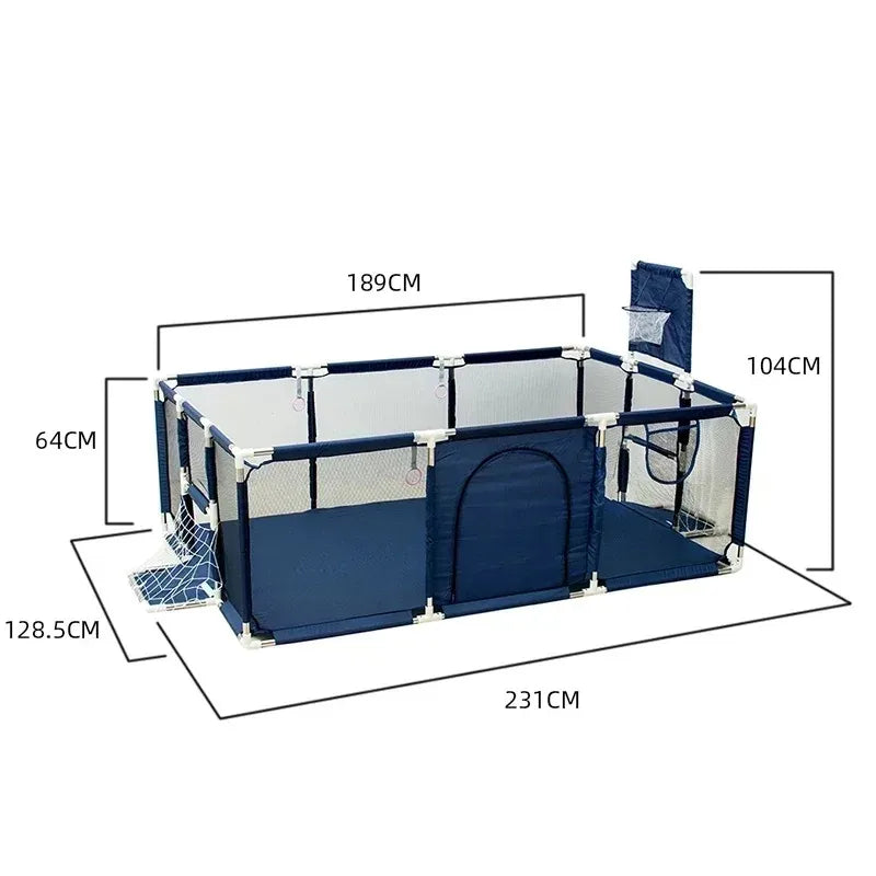 Baby Playground Playpen Corralito for Baby Toddlers with Thicken Steel Pipes Kids Play Park Activity Fence Ball Box Game Playpen
