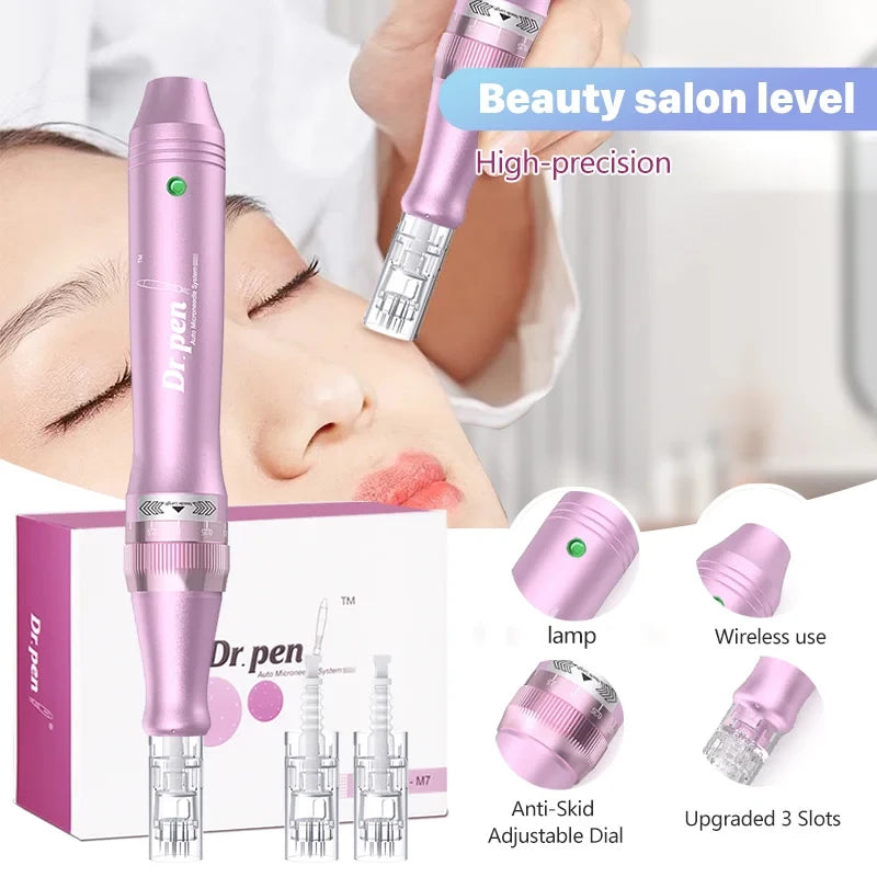 Authentic Dr. Pen Ultima M7 12Pcs 0.25mm Needles Multi-function Facial Mesotherapy Skin Wireless Electric Derma Beauty Device