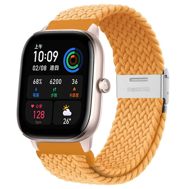 20mm 22mm Braided solo loop For Amazfit GTS 4/2/2e/GTS2 Mini/GTR 4/2/2e/3/Pro 47mm stratos Bracelet Watch band Amazfit bip strap