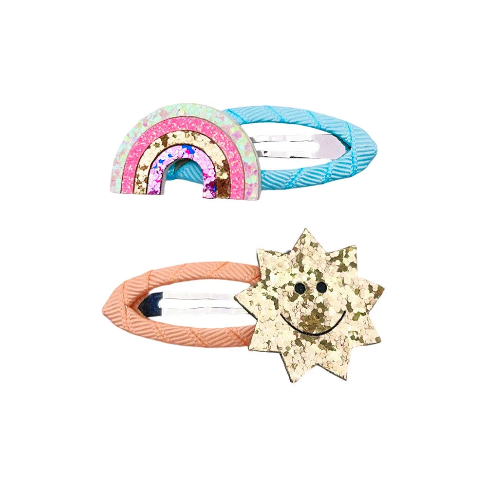 Cartoon Animal Fruit BB Hair Clips for Girls Cute Sequin Droplet Design Snap Barrettes Toddler Daily Headwear Accessory