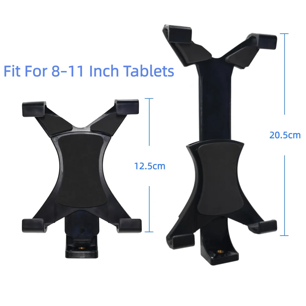 Universal Tablet Tripod Mount Clamp With 1/4"Thread Adapter For iPad 2/3/4/Air/Air2 /mini For Galaxy Tablet Phone Bracket Holder