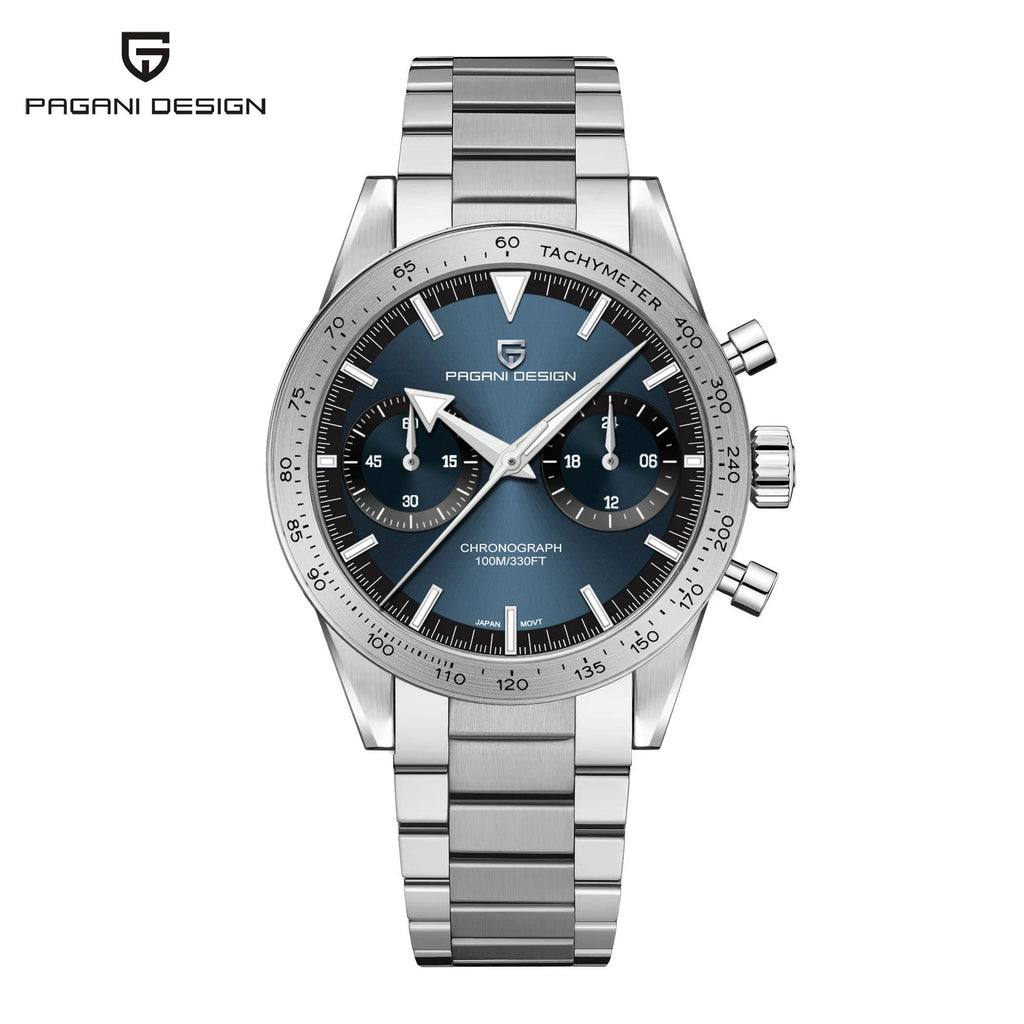 PAGANI DESIGN 2026 Mens watches Moon Quartz  Watch men speed Sport waterproof Chronograph AR Sapphire VK64 Steel Retro Luminous