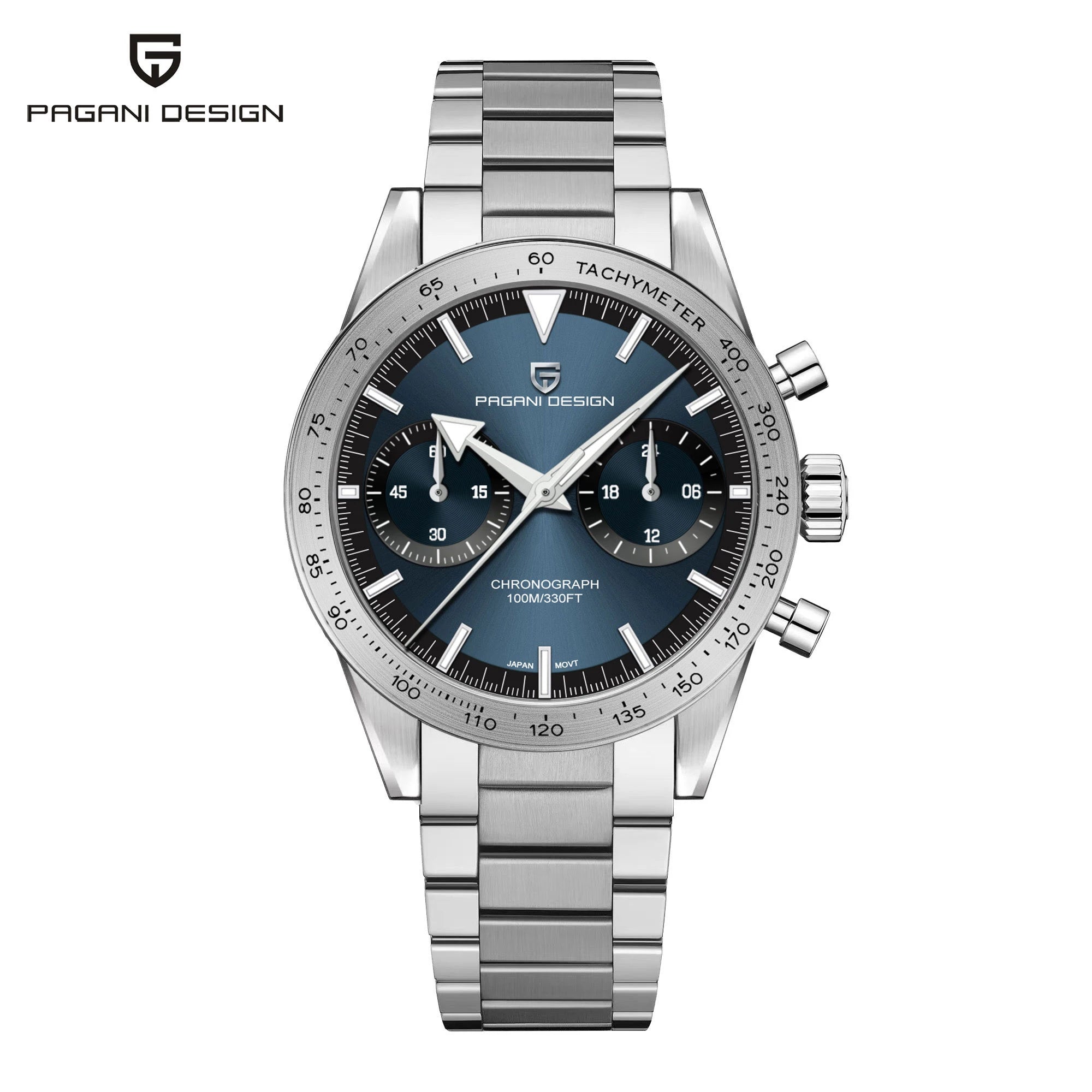 PAGANI DESIGN 2026 Mens watches Moon Quartz  Watch men speed Sport waterproof Chronograph AR Sapphire VK64 Steel Retro Luminous