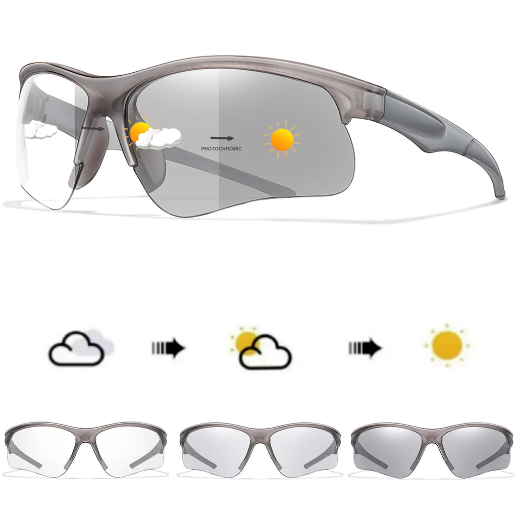 Trendy Style Photochromic Sunglasses For Men Women Outdoor Mtb Bicycle Cycling Runnging Eyewear Sports Bike Windproof Goggles