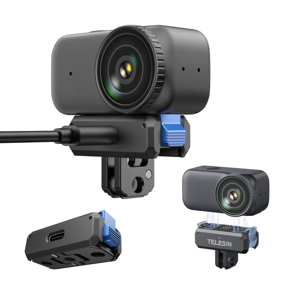 TELESIN For DJI OSMO Nano Magnetic Qucik Release Two Claw Charging Adapter Mount Dual Claw Interface Action camera accessories
