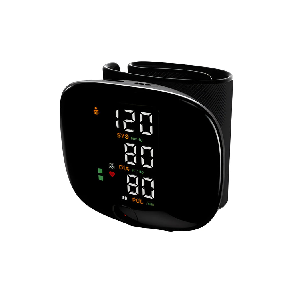 English Voice Portable LED Wrist Blood Pressure Monitor Portable Rechargeable Digital Tonometer Sphygmomanometer BP Monitor