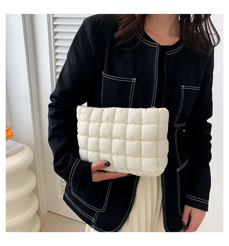 Wholesale Women Cosmetic Quilted Bag Square Makeup Storage Clutch Bags Simple Girl Lipstick Toiletry Organizer Small Handbag
