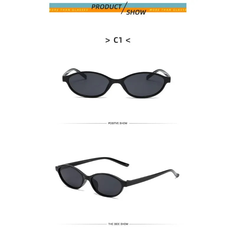 Cute Oval Small Frame Sunglasses Women New Retro Style Sexy Brown Sun Glasses Ladies Trendy Fashion Decorative Shades Eyeglass