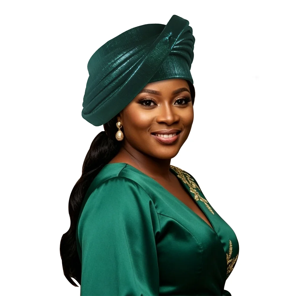 New Design Multi-layer Afrcian Headtie Turban Cap Lady Head Wraps Nigerian Auto Gele Wedding Geles Party Headpiece