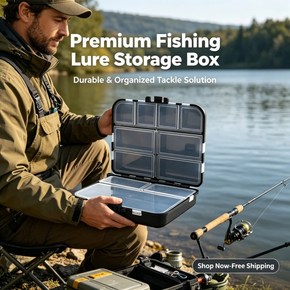 Double Sided Fishing Storage Box Multifunctional Fishing Gear Organizer Portable Case for Bait Hooks and Carp Luya Fishing