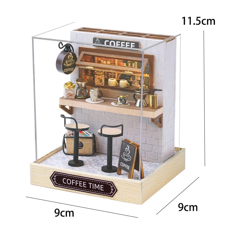 Mini Doll House DIY Small House Kit Handmade 3D Puzzle Assembly Model Building Room Bedroom Decoration Wooden Craft BirthdayGift