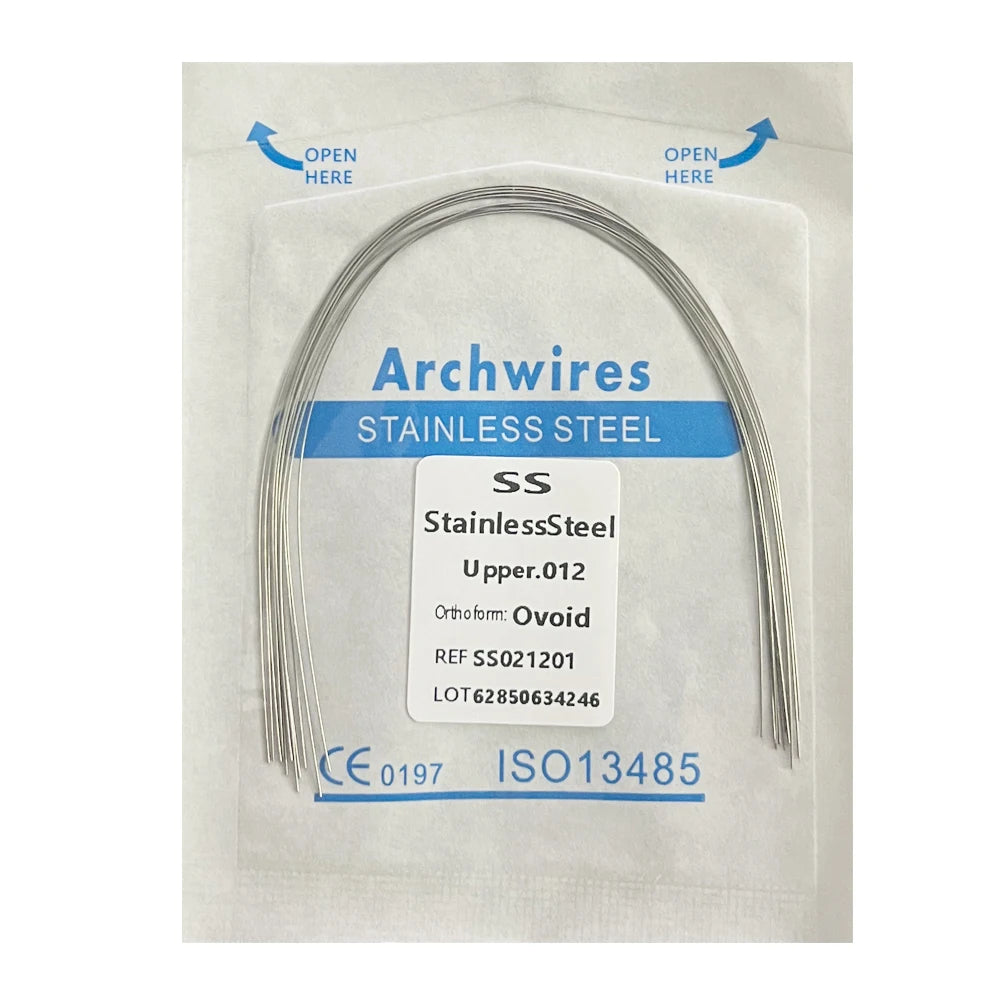 10pcs/pack Dental Orthodontic Stainless Steel Round/Rectangular Wire Ovoid Form Dentist Material Dental Arch Wire