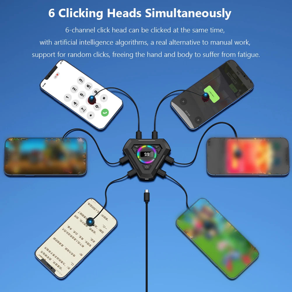Auto Clicker Physical Simulation Finger Click Device Adjustable Speed Automatic Tapper Phone Screen Clickers For Live Broadcast
