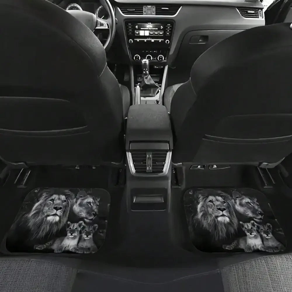 4pcs Car Floor Mat Cool Lion Printed Car Mat Full Set General Motors Mat SUV Truck Non-Slip Car Mat,Suitable for Cars, SUVS
