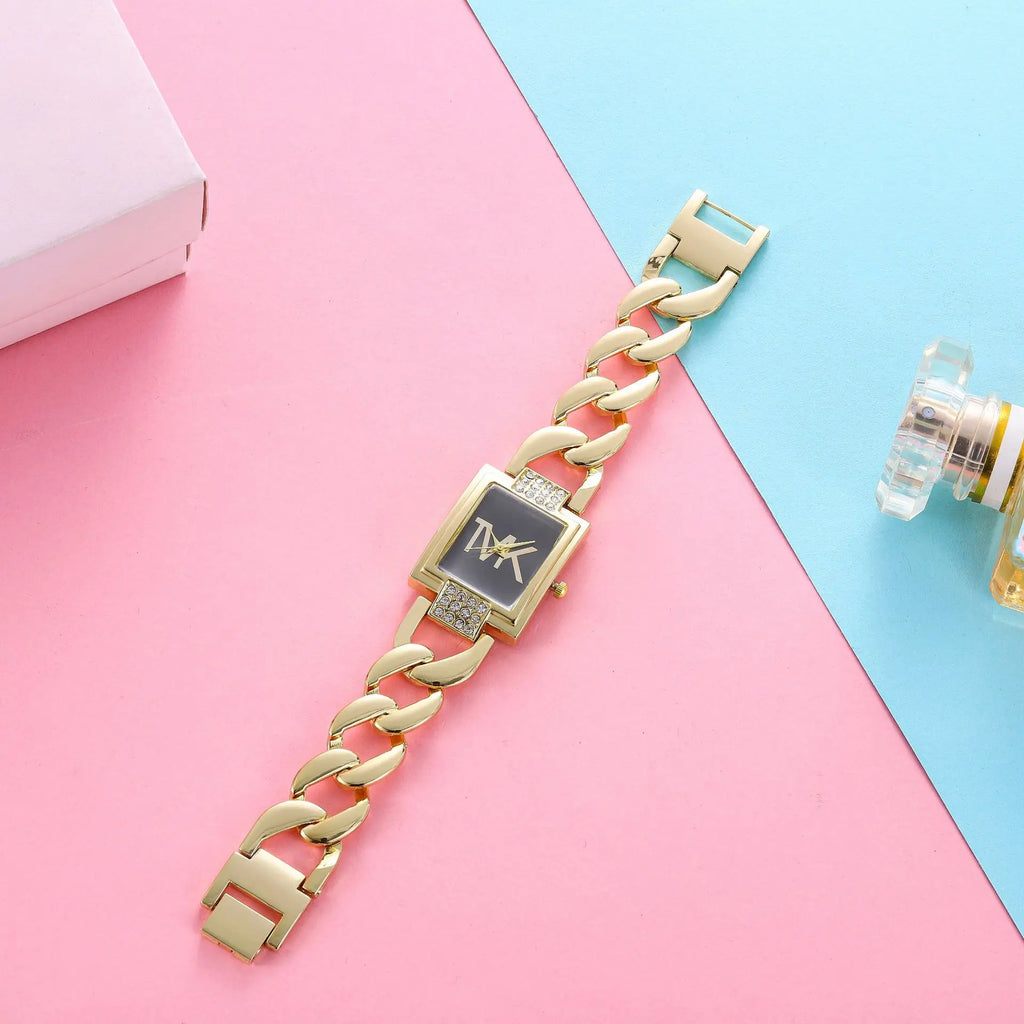 New Bestselling Bracelet Watch, Versatile Fashion Quartz Watch, Creative Hollow Out Trendy Square Wristwatch for Women