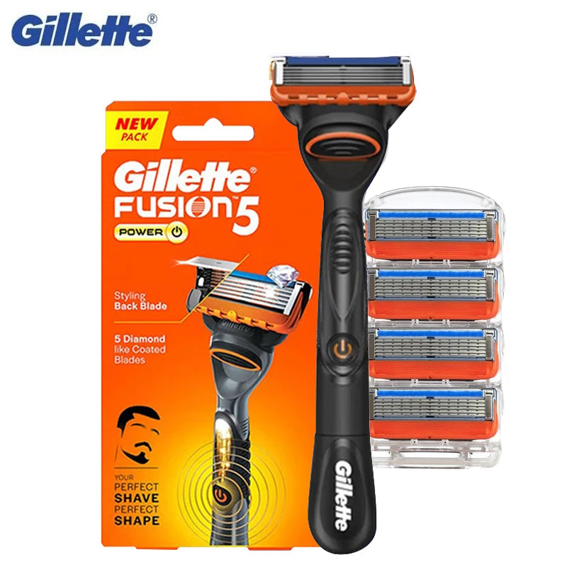 Gillette Fusion 5 FlexBall Power Razor 5 Blade Coating Micro-Vibration Technology Men's Shaver with Precision Trimmer