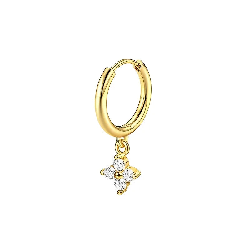 Bobisty 1pc Earrings Surgical Stainless Steel Earrings for Women Dainty Flat Back Earring Stud Hoop Cartilage for Sensitive Ears