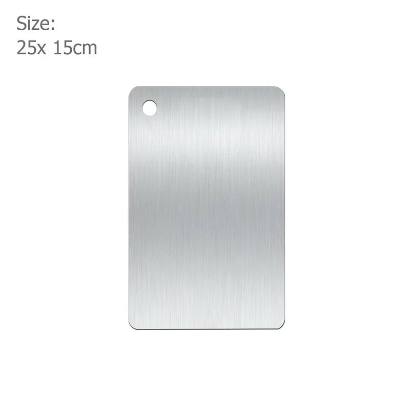 WXCOO Double-sided Cutting Board Kitchen Stainless Steel or Natural Bamboo Chopping Board for Fruit Meat Vegetable Cutting Board