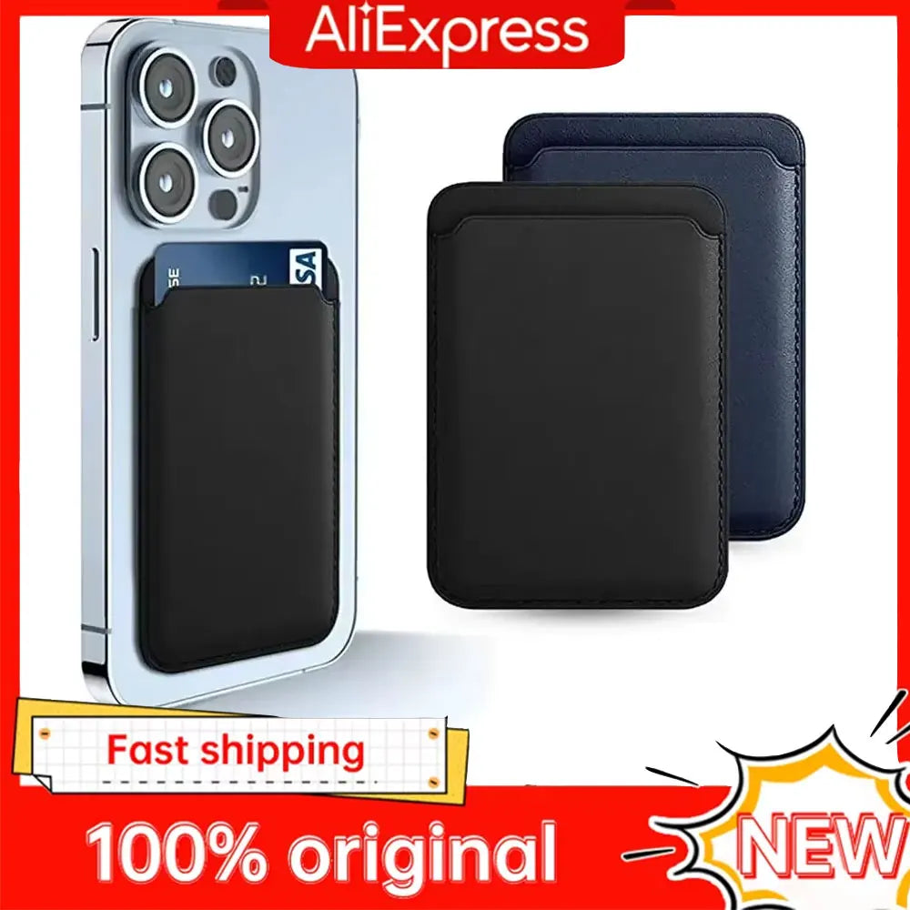 Blocking Magnetic Card Wallet Holder Leather Pocket Card Sleeve For iPhone 15/16/17Pro Max Magnet Anti-Theft Credit ID Card Case
