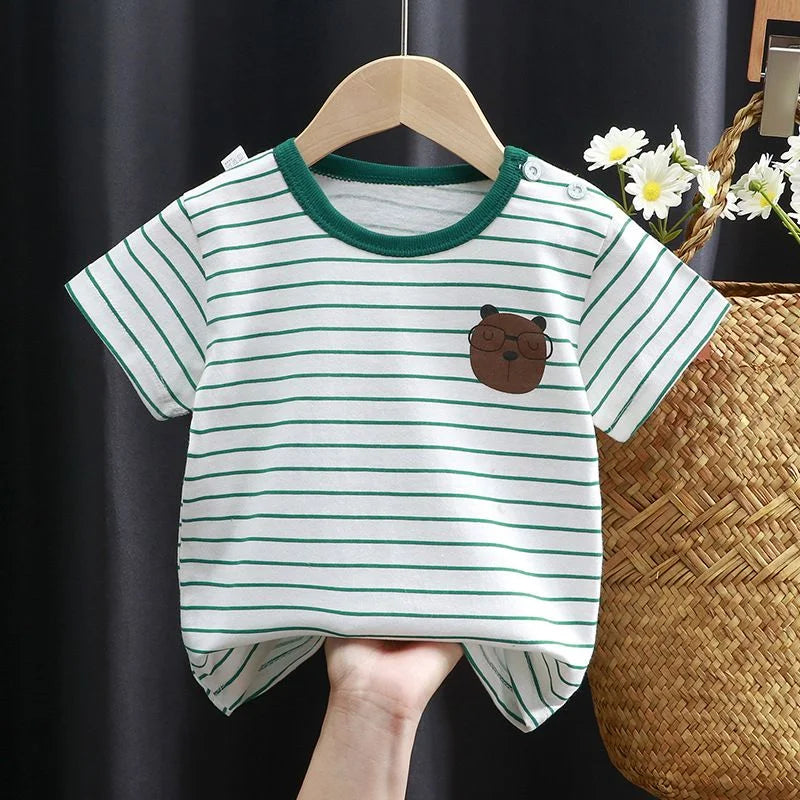 Children's Clothing T-Shirt  Kids Clothes Boys Girls Summer Cartoon Tops Short Sleeve Clothes 100% Cotton Baby Clothing