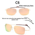 NEW Cool 100% Pure Titanium Rimless sunglasses Polarized Lenses Grey Super Thin Lenses Sun-shade UV protection UV400 spring leg