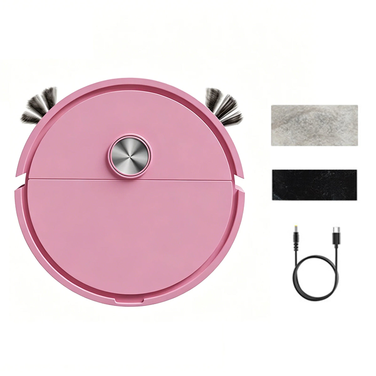 3 In 1 Compact Car Robot Vacuum Lightweight Smart Cleaning Machine Automatic Obstacle Avoidance for Pet Hair&Hard Floor&Carpet