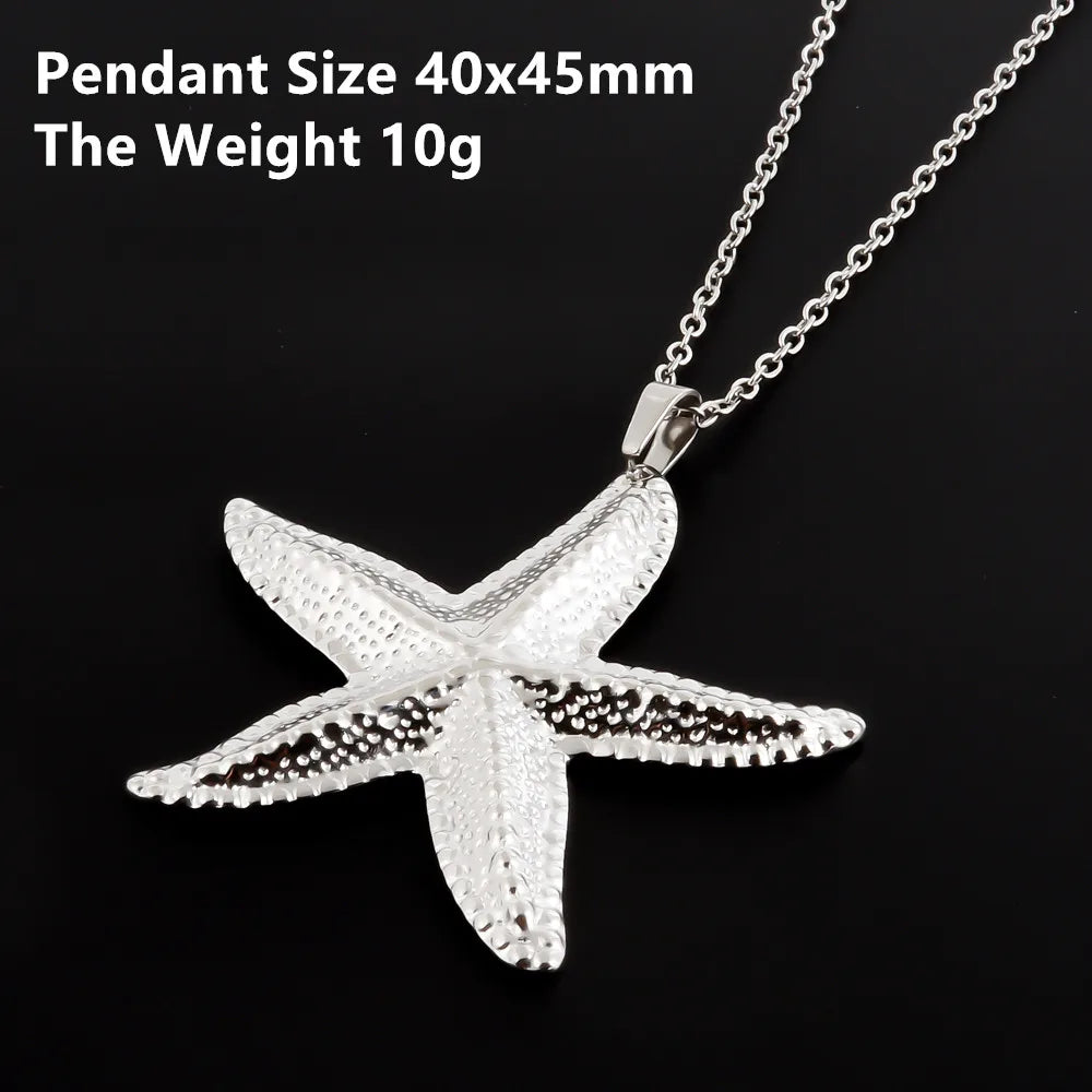 1Pc Stainless Steel Summer Sea Animal Aesthetic Women Grunge Necklaces Cute Ocean Hippocampus Seahorse Pendant Collares Jewelry