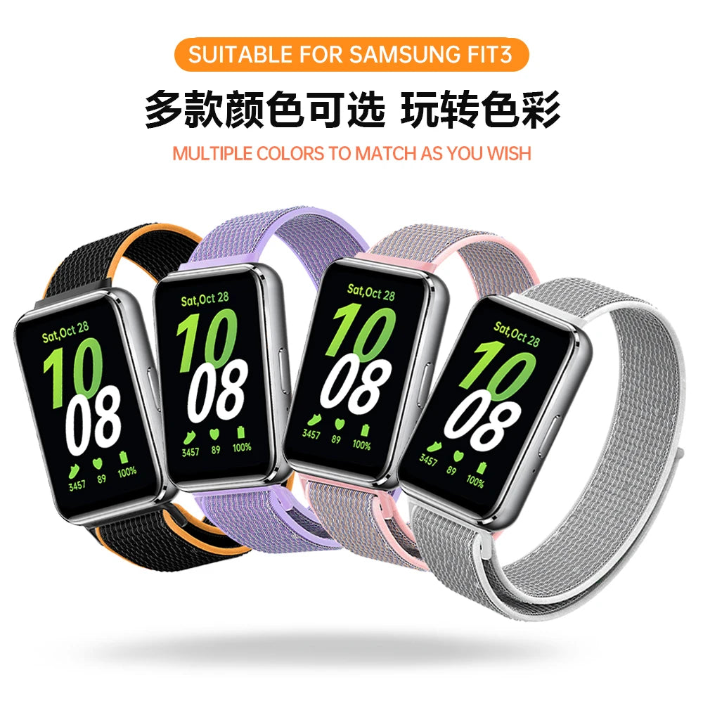 Nylon Loop Strap for Samsung Galaxy Fit 3 Smart Bracelet Wristband Replacement Correa For Samsung Galaxy Fit 3 Band Accessories
