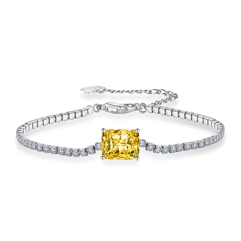 Nice Moissanite Tennis Bracelets for Women Luxury Wedding Engagement Jewelry 925 Sterling Silver Bangles Plated 18K white gold
