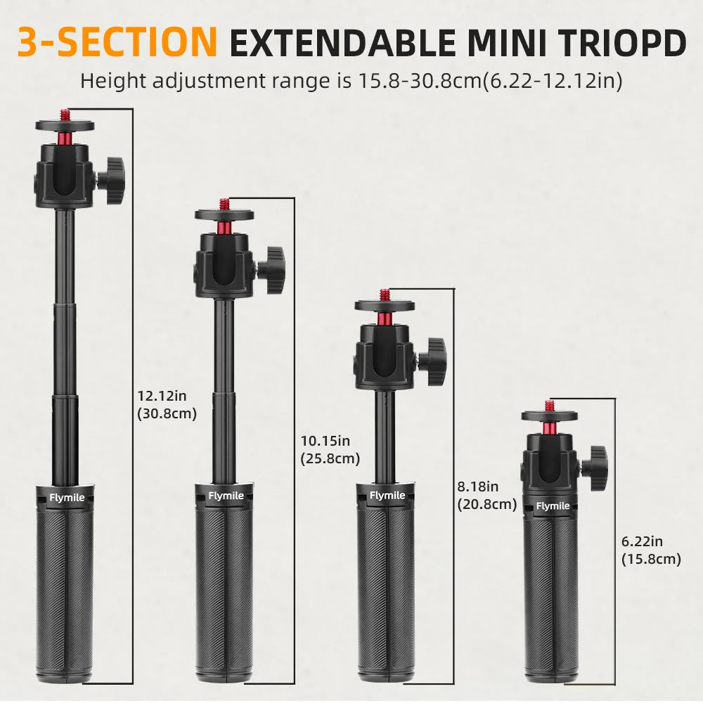 Flymile Selfie Stick Tripod for DJI Osmo Pocket 4 3 Action 6 5 Pro/GoPro/Insta360 X5 Ace Pro 2 Accessories Vlog Extendable Rod