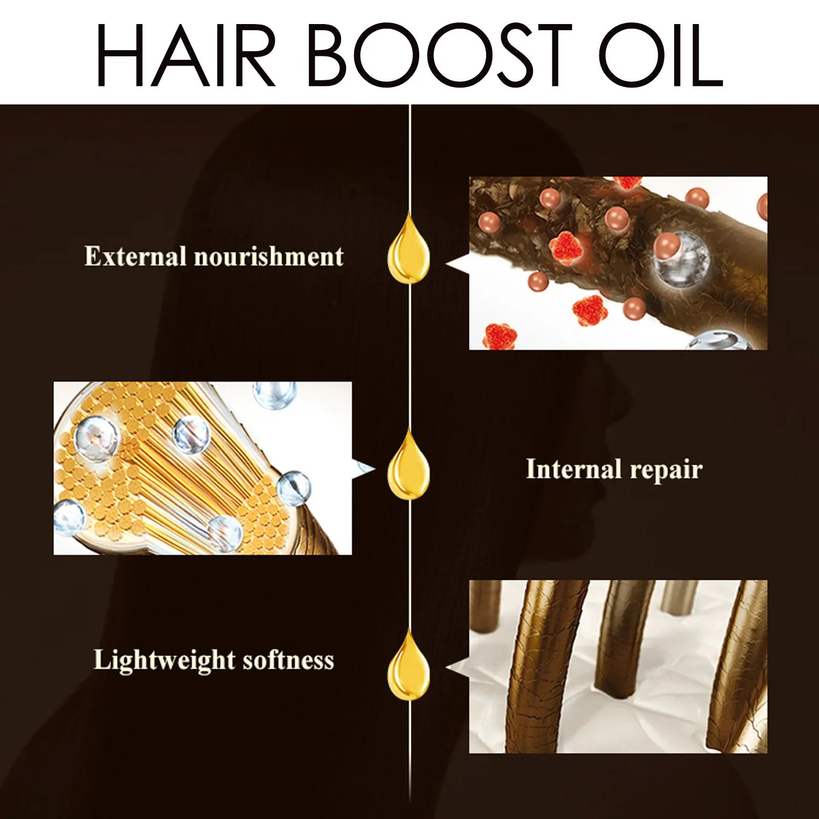 Rosemary Hair Boost Oil Strengthen Thicken Smooth Hair Improve Frizz Prevent Baldness Nourishing Scalp Repair Dense Hair Serum