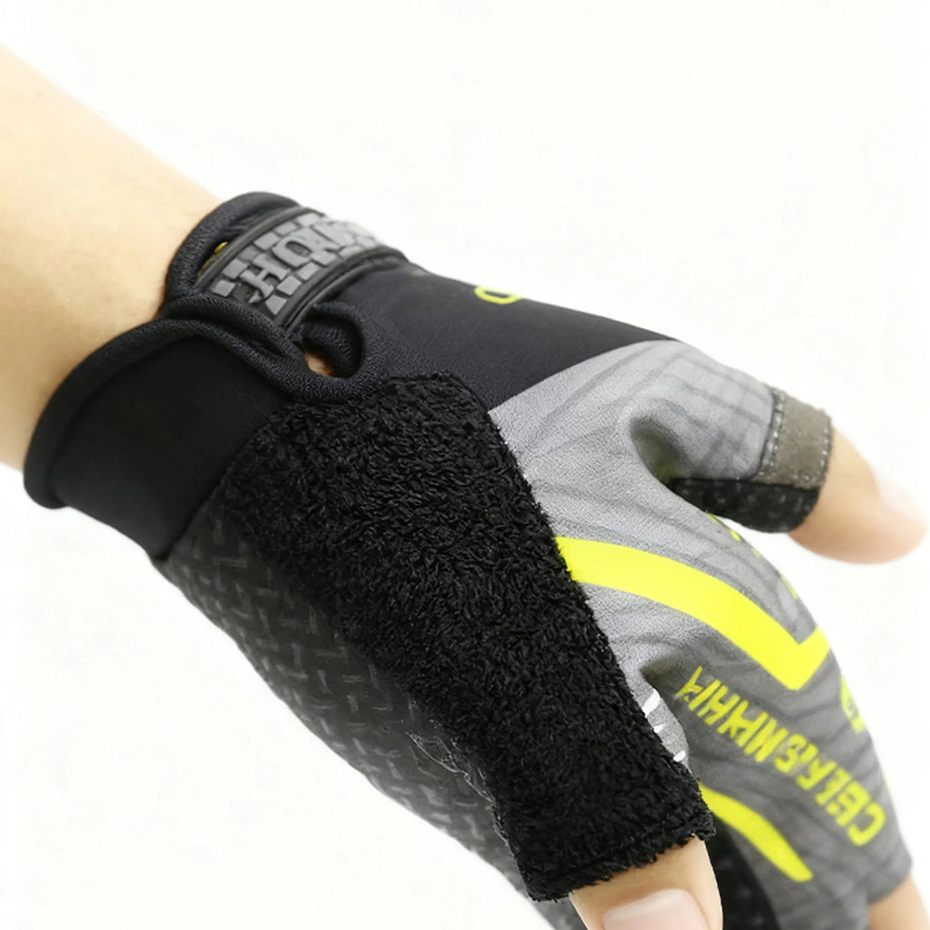 1Pair Luya Fishing Gloves Sunscreen Windproof Breathable Cut Resistant Anti Slip Three Finger Sports Fishing Equipment