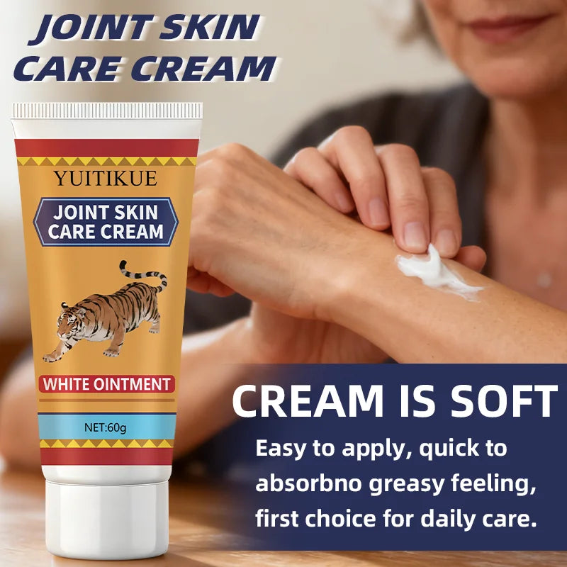 Tiger Joint Skin Cream 60g - White Ointment Moisturizes Skin & Joints, for All Body Parts, Exercise Worry Free