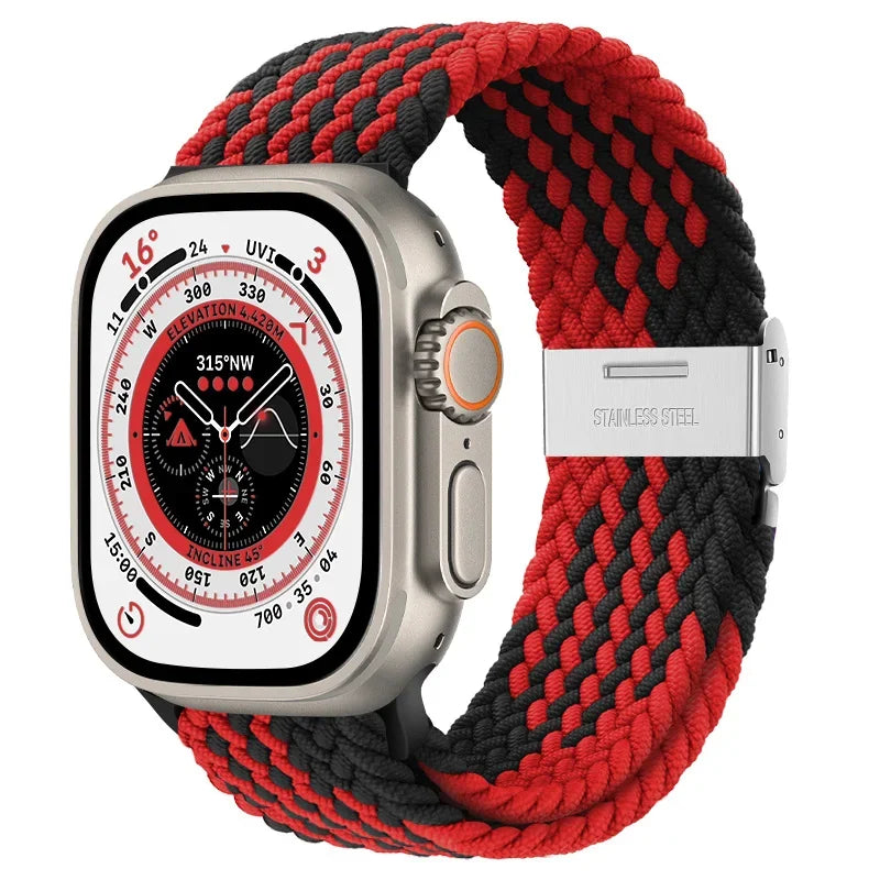 Braided solo loop strap For Apple watch band 44mm 40mm 45mm 41mm 42mm Nylon correa bracelet iWatch series 8 9 4 5 SE 6 7 Ultra 2