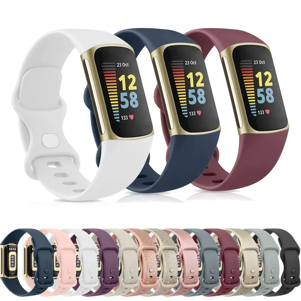 Watch Band for Fitbit Charge 5 6 Strap Wristband Replacement TPU Sport Bracelet for Fitbit Charge 5 Smartwatch Band Accessories
