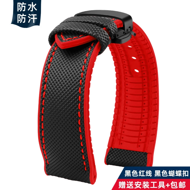 For Longines Seiko water ghost Hamilton series nylon rubber Bottom watch strap 20mm 22mm 23 Strap Men soft Waterproof Wrist Band