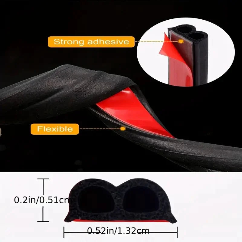 SEAMETAL Car Rubber Seals Sticker Sound Insulation Sealing Protector Weatherstrip Car Door Seal Strips 4M/5M/16M/25M B Shape