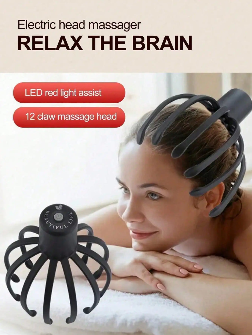 2026 Intelligent Electric Octopus Head MassagerHead Scratching Meridian Dredging, Scalp Massage And Relaxation Tool Rechargeable