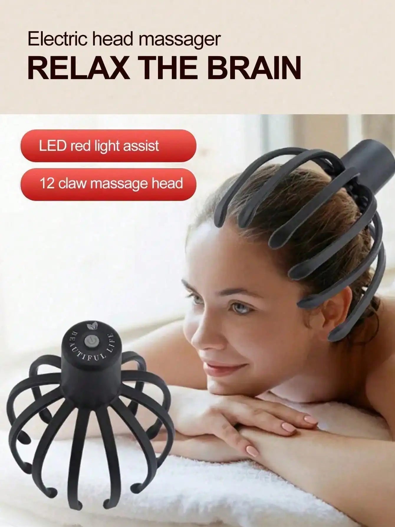 2026 Intelligent Electric Octopus Head MassagerHead Scratching Meridian Dredging, Scalp Massage And Relaxation Tool Rechargeable